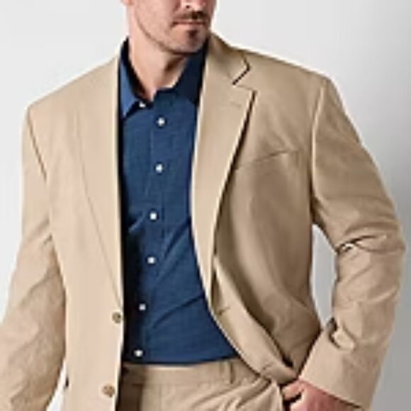 Men's Stafford Super Suit Slim Fit Suit Jacket - Dark Tan - 50R - NWT - Picture 1 of 1